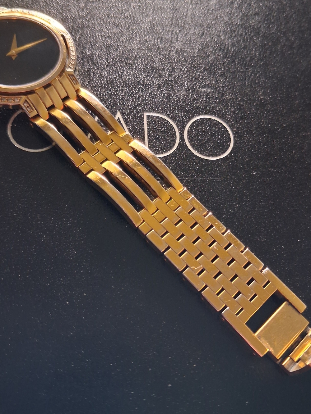 Movado Watch Gold and Diamond Women's Bracelet $2795 - Picture 4 of 16